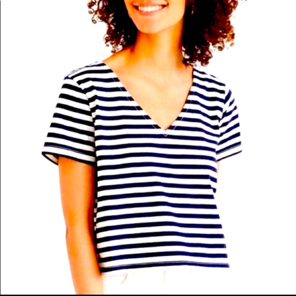 Madewell Black  & Stone Stripe T-Shirt